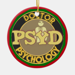 PsyD LOGO DOCTOR OF PSYCHOLOGY PSYCHOLOGIST Ceramic Ornament