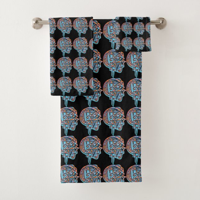 PsyHeaD black Bath Towel Set (Insitu)