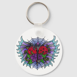 Psyko-Daizie Lock & Key Winged Heart Keyring