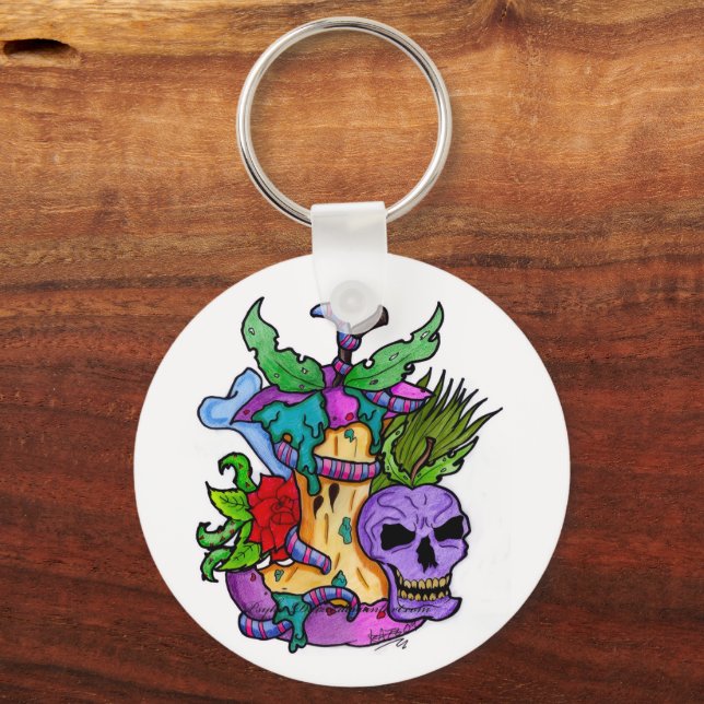 Psyko-Daizie Poison Apple Keyring (Front)