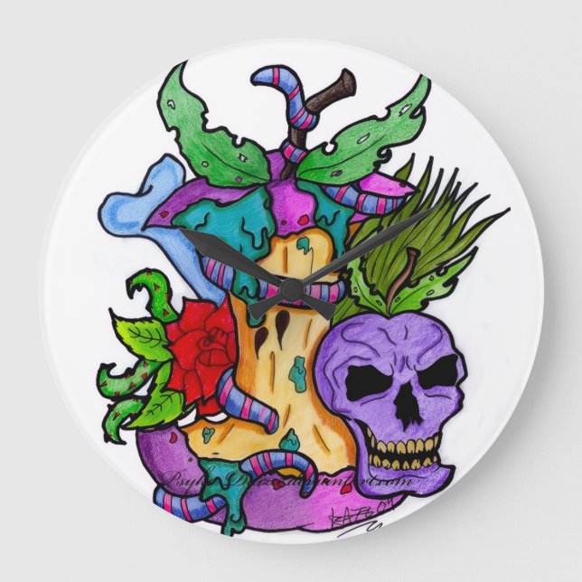 Psyko-Daizie Poison Apple Wall Clock (Front)
