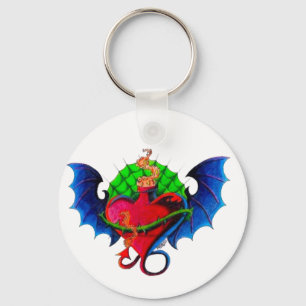Psyko-Daizie Winged Heart Tattoo Flash Keyring