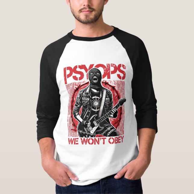 PSYOPS raglan tee - red (Front)
