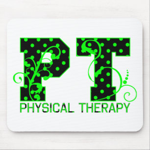 pt 2 black and green polka dots mouse pad