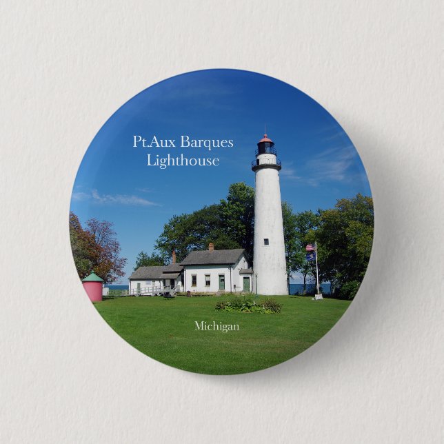 Pt Aux Barques Lighthouse button (Front)