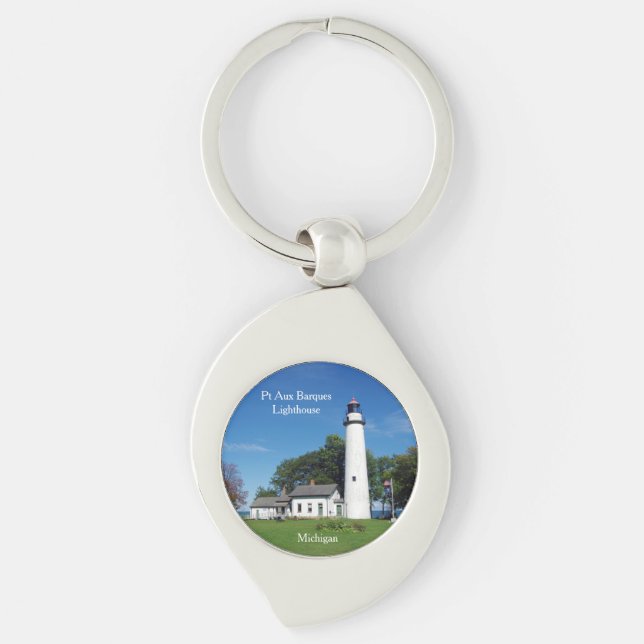 Pt Aux Barques Lighthouse metal key chain (Front)