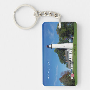 Pt Aux Barques Lighthouse rectangle Key Ring