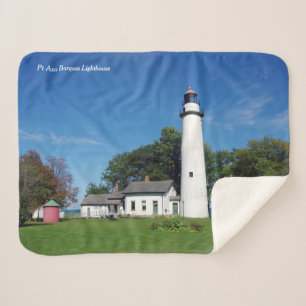 Pt. Aux Barques Lighthouse sherpa blanket