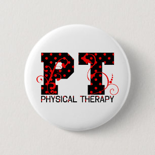 pt black red polka dots 6 cm round badge