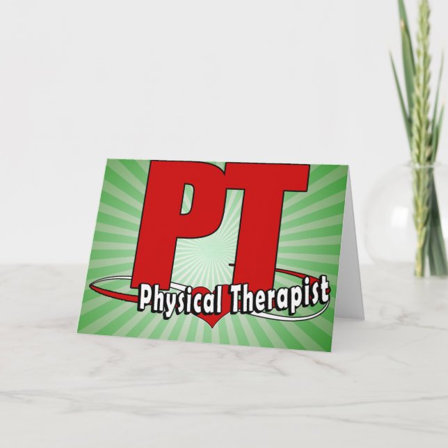 PT LOGO BIG RED    Physical Therapist Holiday Card (Front)