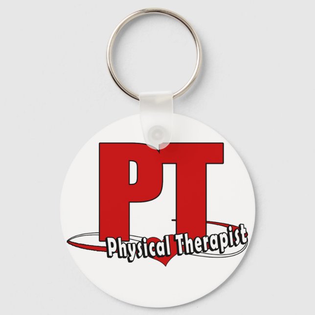 PT LOGO BIG RED    Physical Therapist Key Ring (Front)