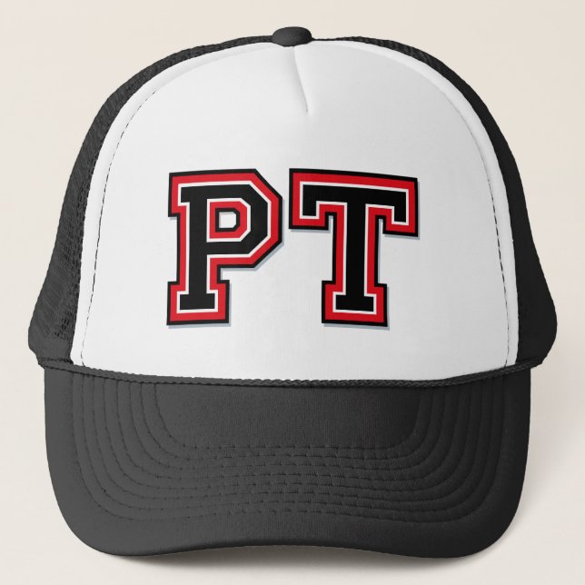 'PT' Monogram Trucker Hat (Front)