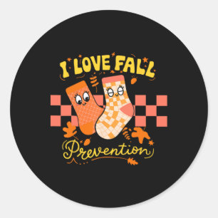 Pt Nurse Fall I Love Fall Prevention Fall Physical Classic Round Sticker