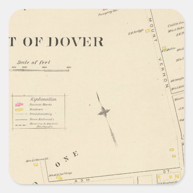 Pt of Dover Ward 1 Square Sticker (Front)