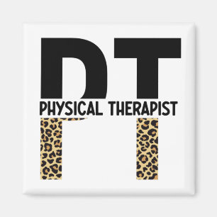PT Physical Therapist Cheetah Print PT Grad Gifts Magnet