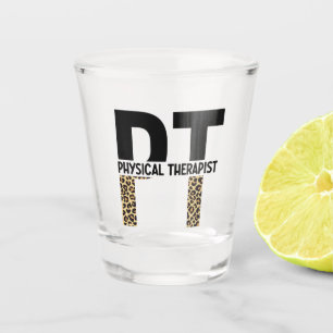 PT Physical Therapist Cheetah Print PT Grad Gifts Shot Glass