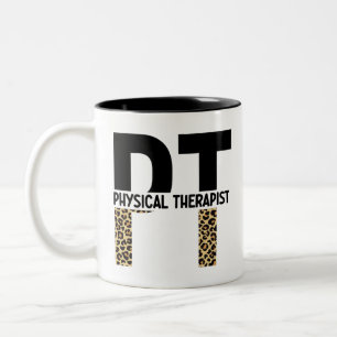 PT Physical Therapist Cheetah Print PT Grad Gifts Two-Tone Coffee Mug