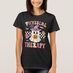 Pt Physical Therapy Halloween Retro Ghost Pt Hallo T-Shirt