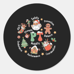 Pt Physical Therapy Santa Squad Christmas Physical Classic Round Sticker