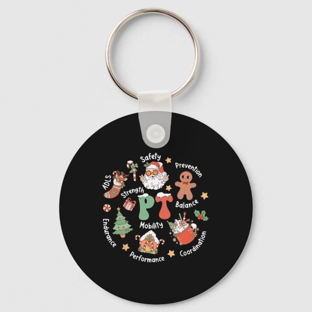 Pt Physical Therapy Santa Squad Christmas Physical Key Ring (Front)