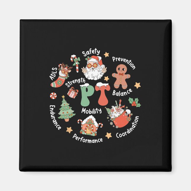 Pt Physical Therapy Santa Squad Christmas Physical Magnet (Front)