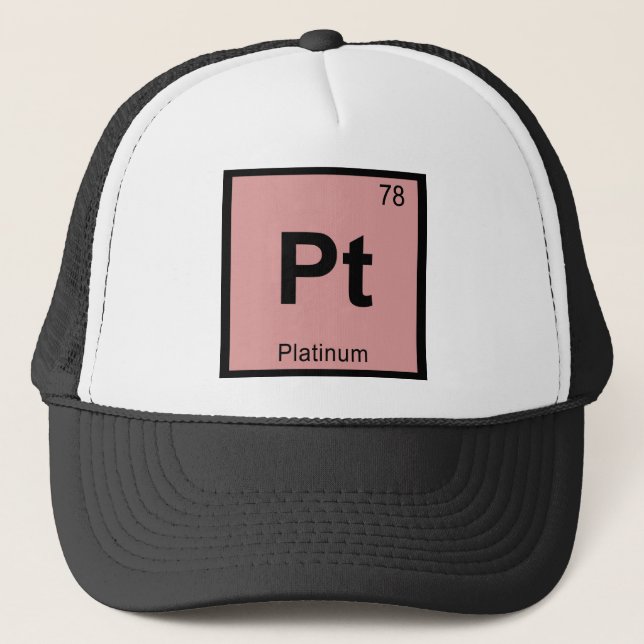 Pt - Platinum Chemistry Periodic Table Symbol Trucker Hat (Front)