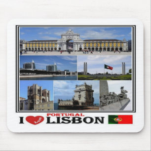 PT Portugal - Lisbon - I Love  Mosaic - Mouse Pad