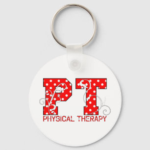pt red white polka dots key ring