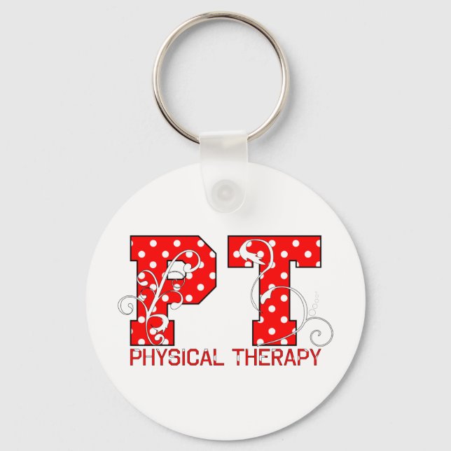 pt red white polka dots key ring (Front)