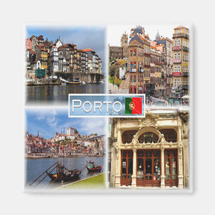 PT Ribeira - A Street in Porto - River Douro - Magnet
