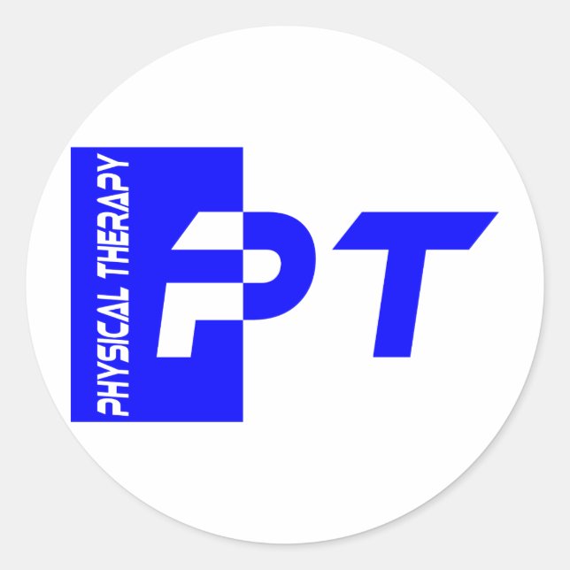 pt royal blue classic round sticker (Front)
