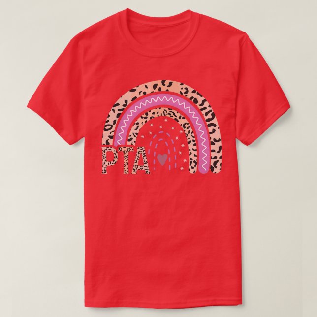 PTA Leopard Rainbow Physical Therapist Assistant R T-Shirt (Design Front)