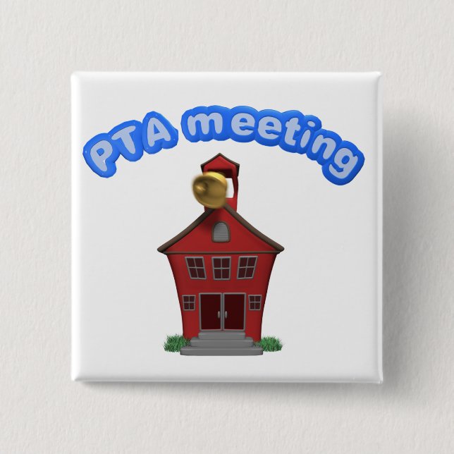 PTA Meeting At School 15 Cm Square Badge (Front)