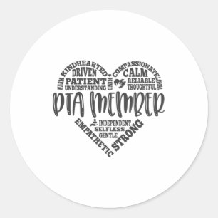 PTA member, parent teacher association Classic Round Sticker