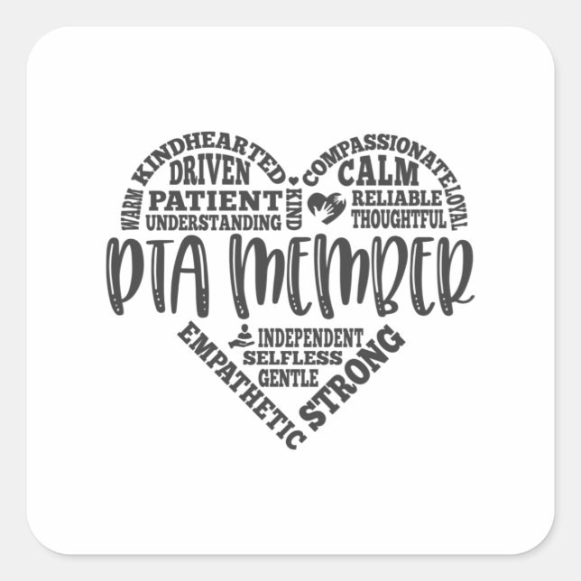 PTA member, parent teacher association Square Sticker (Front)