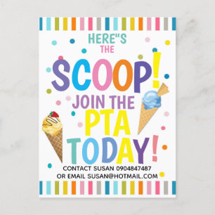 PTA or PTO volunteer event theme helpers required Announcement Postcard