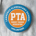 PTA Parent Teacher Association Pin Buttons<br><div class="desc">This pin is designed for Parent Teacher Association. Its colour stand out and the fonts are easy to read. Both top and bottom texts are editable with your school name and slogan. ♥ ♥ ♥ If you have problem customising this product or you want this design on a different product,...</div>