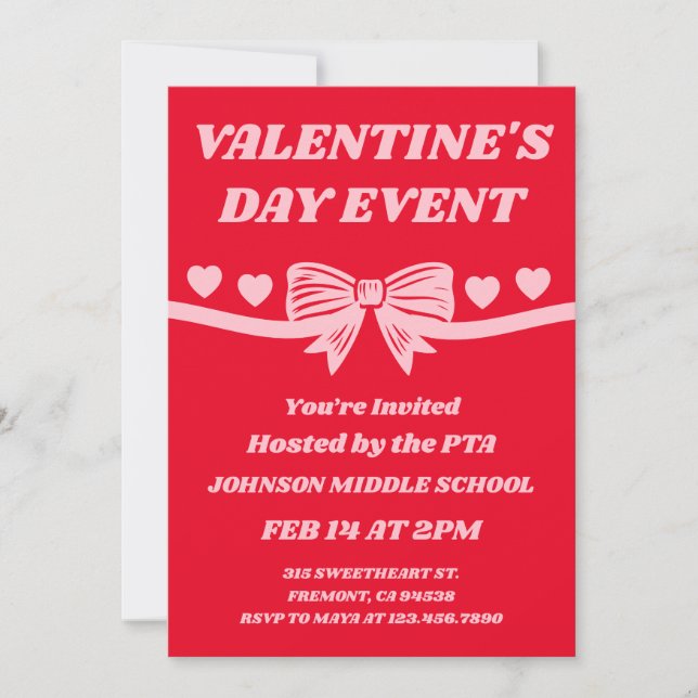 PTA Valentine’s Day Event Invitation (Front)