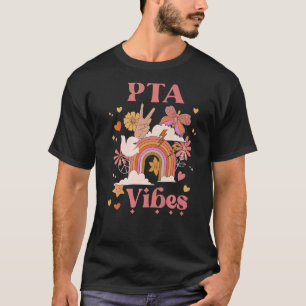 PTA Vibes School Groovy Parent Teacher Retro Boho T-Shirt