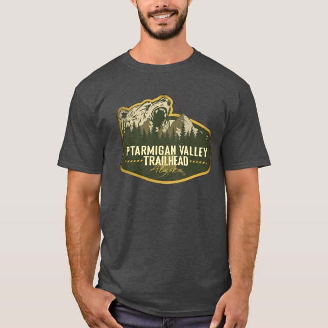 Ptarmigan Valley Trailhead Alaska Camping Retro Ov T-Shirt (Front)