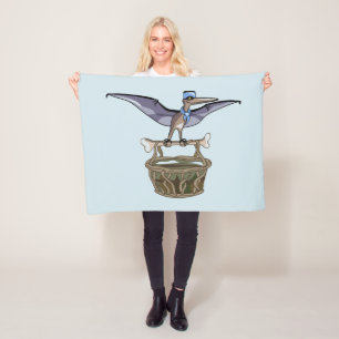 Pteranodon Carrying A Basket Fleece Blanket