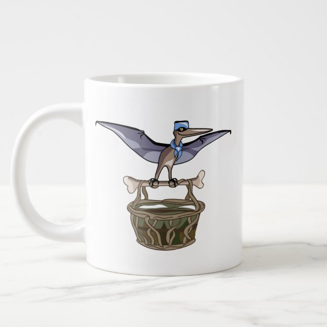 Pteranodon Carrying A Basket Large Coffee Mug (Left)
