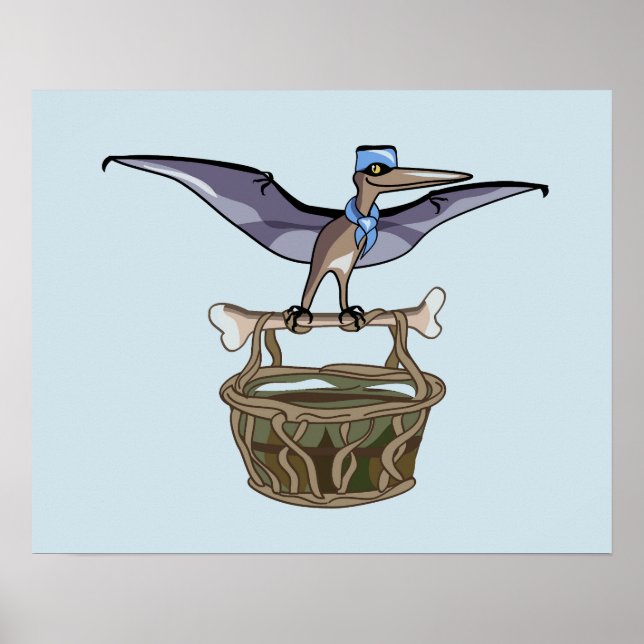Pteranodon Carrying A Basket Poster (Front)