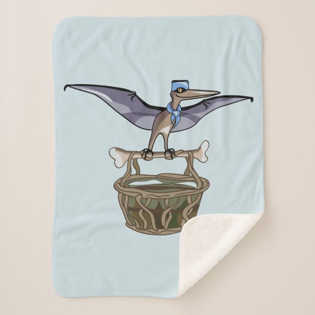 Pteranodon Carrying A Basket Sherpa Blanket (Front)