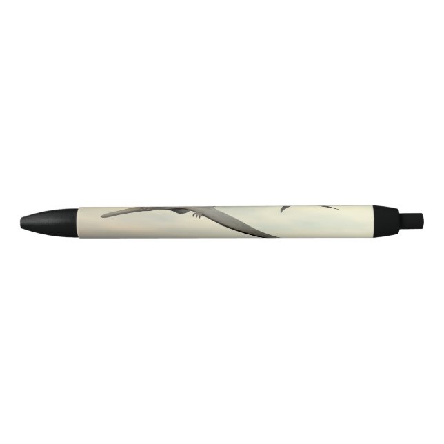 Pteranodon dinosaurs flying - 3D render Black Ink Pen (Front)