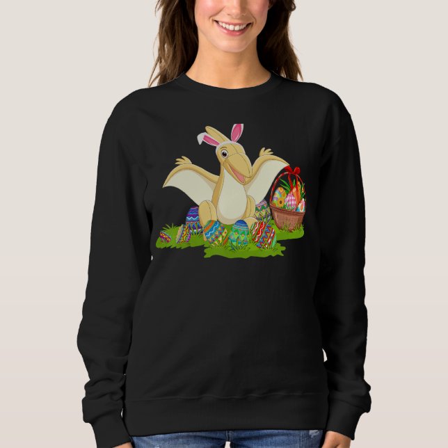 Pterodactyl Easter Egg Hunt Bunny Pterodactyl East Sweatshirt (Front)