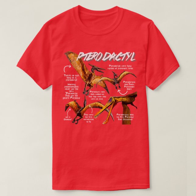 Pterodactyl Fun Facts T-Shirt (Design Front)