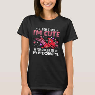 Pterodactyl Heart Valentine's Day Animal For Women T-Shirt