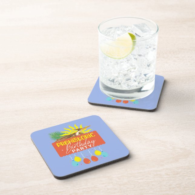 Pterodactyl Prehistoric Birthday Party Coaster (Right Side)