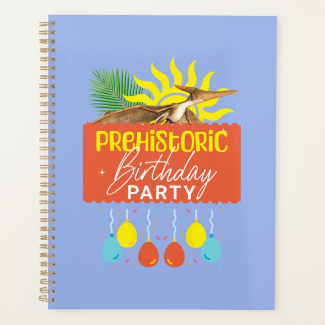 Pterodactyl Prehistoric Birthday Party Planner (Front)